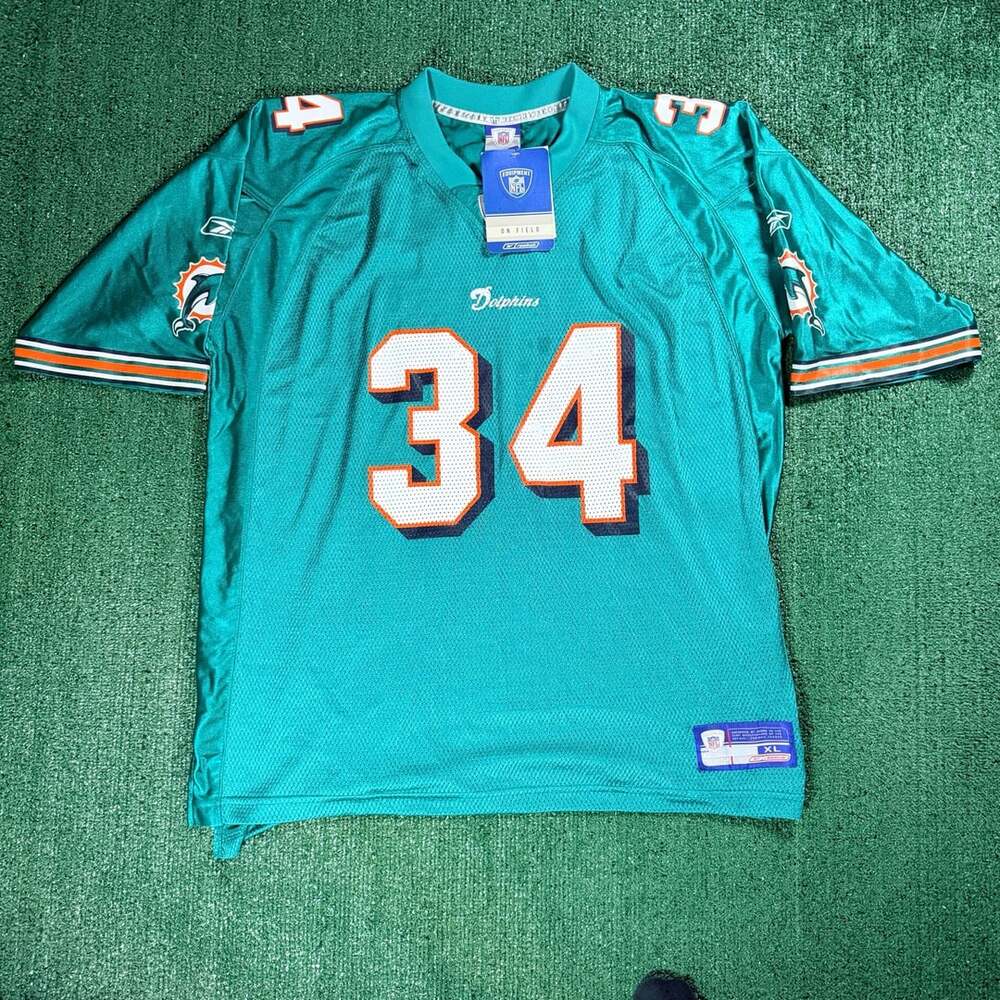 Vintage Reebok Miami Dolphins Ricky Williams #34 Jersey XL NWT